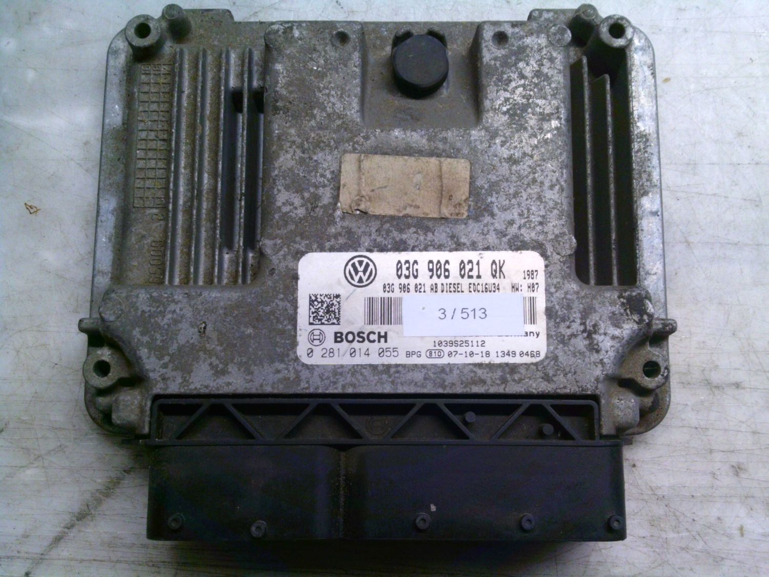 3-513 Centralina Motore Bosch 0 281 014 055 0281014055 03G 906 021 QK 1039S25112 EDC16U34 VOLKSWAGEN Diesel GOLF 3-513 Centralina Motore Bosch 0 281 014 055 0281014055 03G 906 021 QK 1039S25112 EDC16U34 VOLKSWAGEN Diesel GOLF