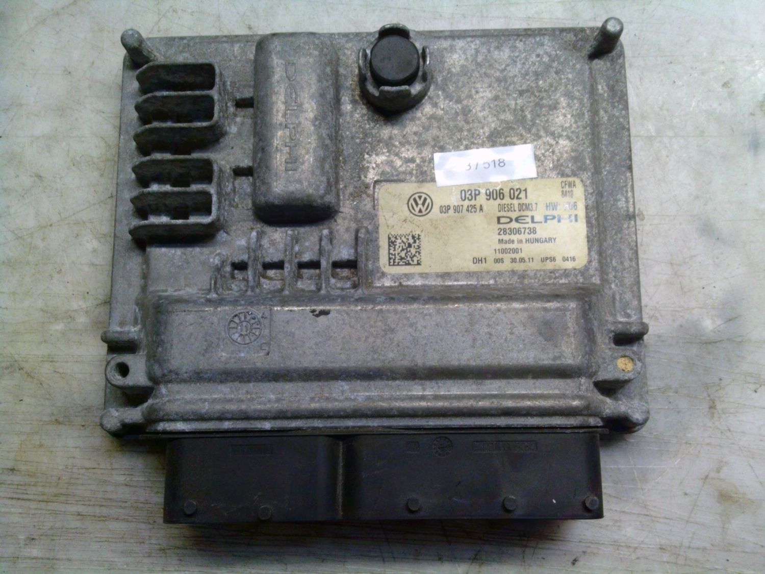 3-518 Centralina Motore Delphi 03P 906 021 03P906021 28306738   DCM3.7 HW: H06 Volkswagen Diesel Polo