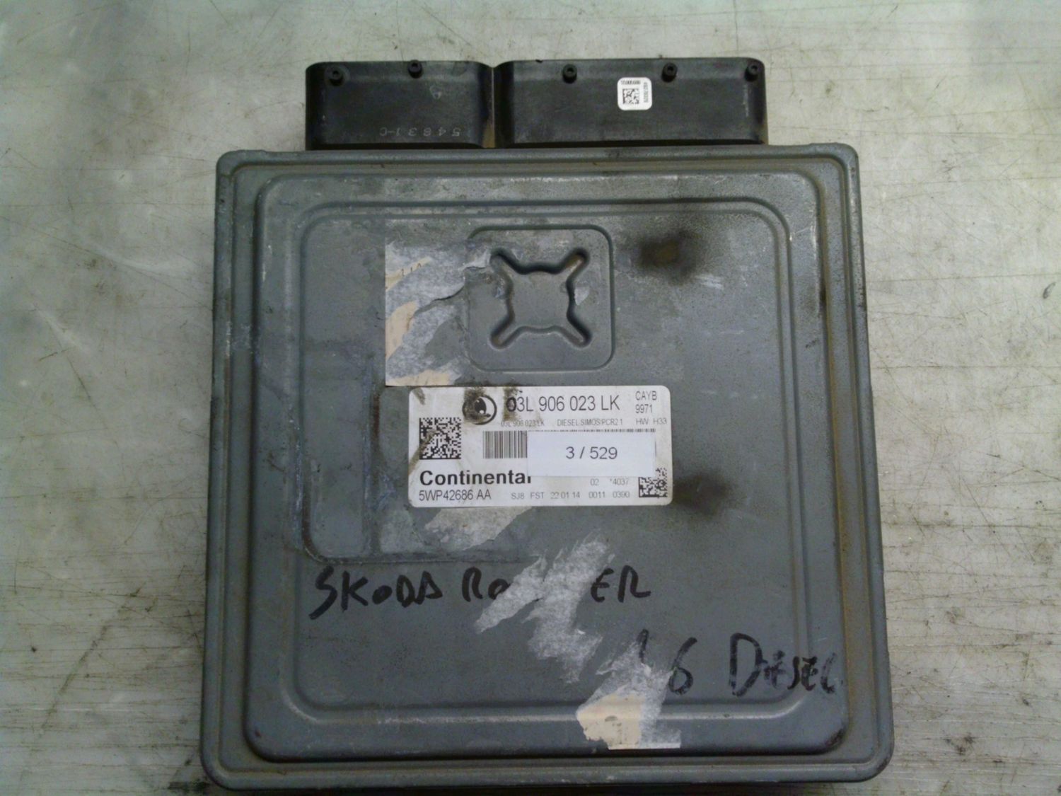 3-529 Centralina Motore Continental 5WP42686 AA 5WP42686AA 03L 906 023 LK SIMOS PCR2.1 HW H33  VOLKSWAGEN Diesel GOLF