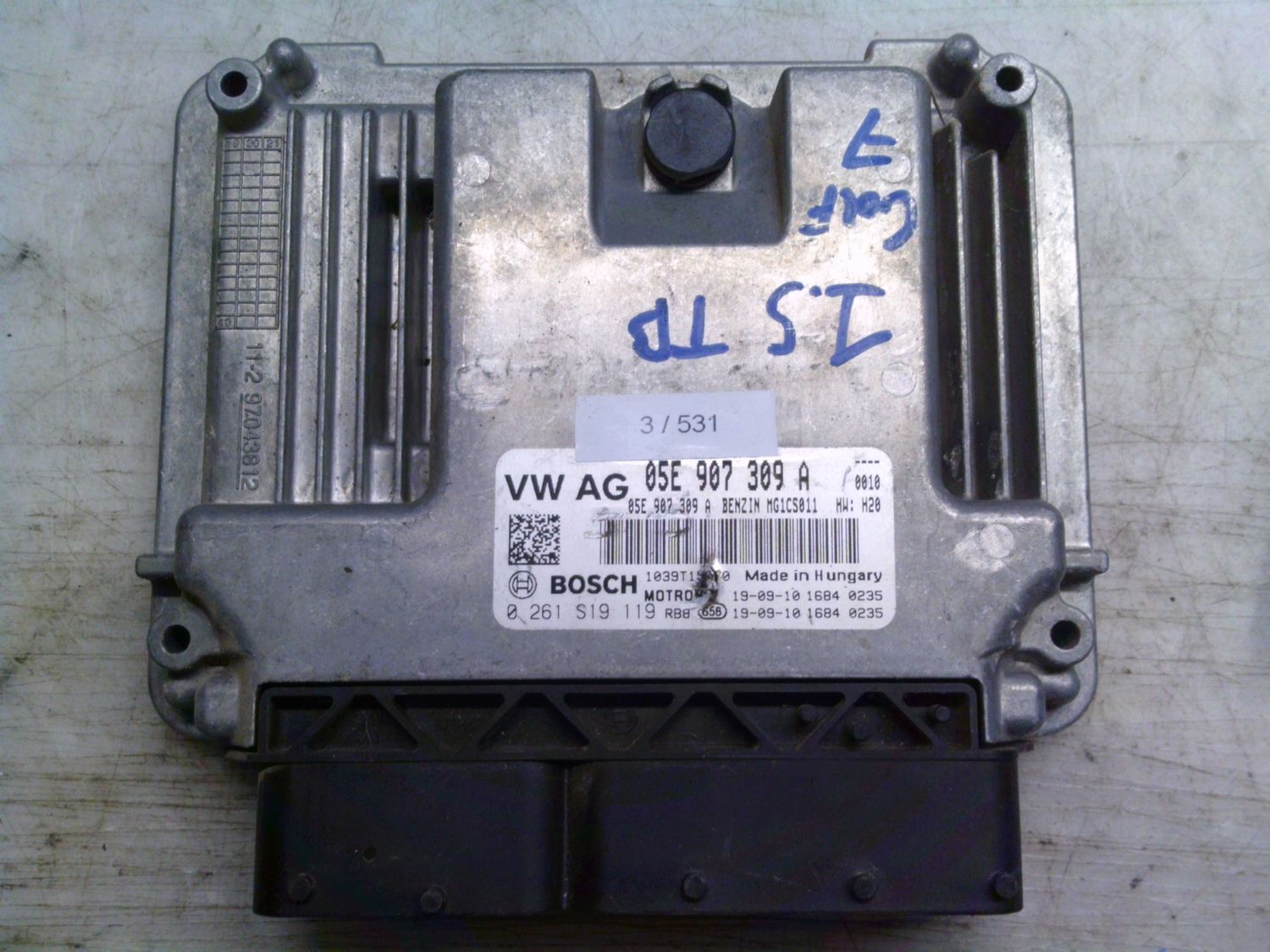 3-531 Centralina Motore Bosch 0 261 S19 119 0261S19119 05E 907 309 A 1039T19060 MG1CS211 VOLKSWAGEN Benzina VARIE 3-531 Centralina Motore Bosch 0 261 S19 119 0261S19119 05E 907 309 A 1039T19060 MG1CS211 VOLKSWAGEN Benzina VARIE