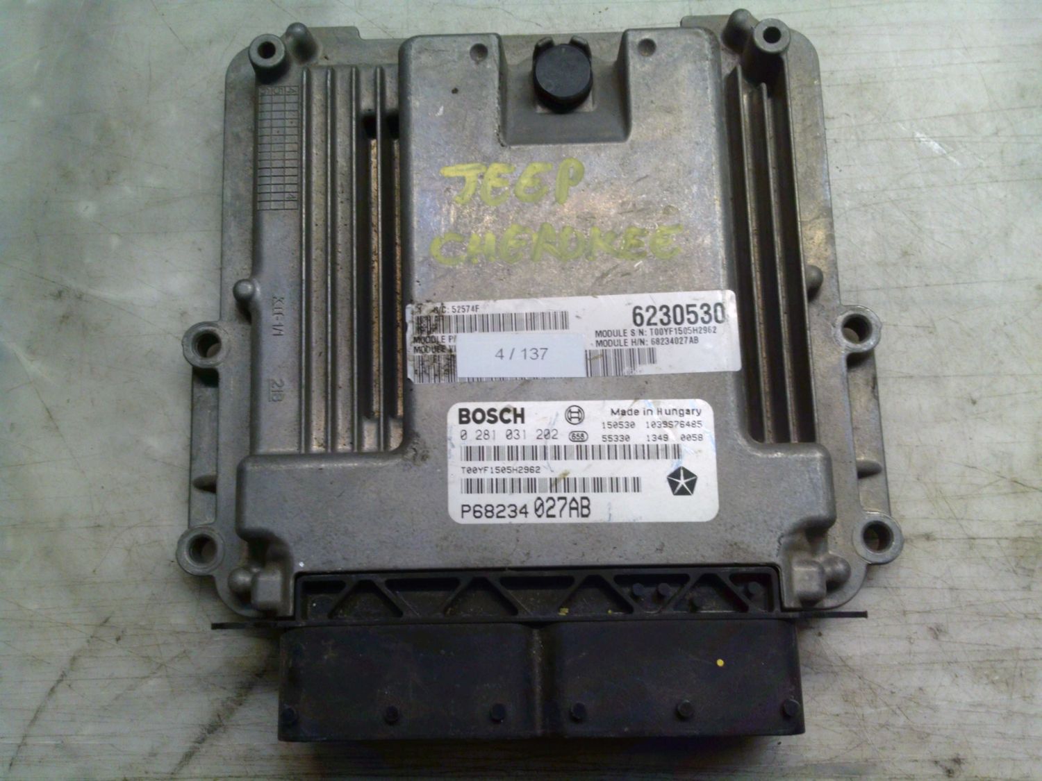 4-137 Centralina Motore Bosch 0 281 031 202 0281031202 P68234027AB 1039S76485   JEEP Diesel GRAND CHEROKEE