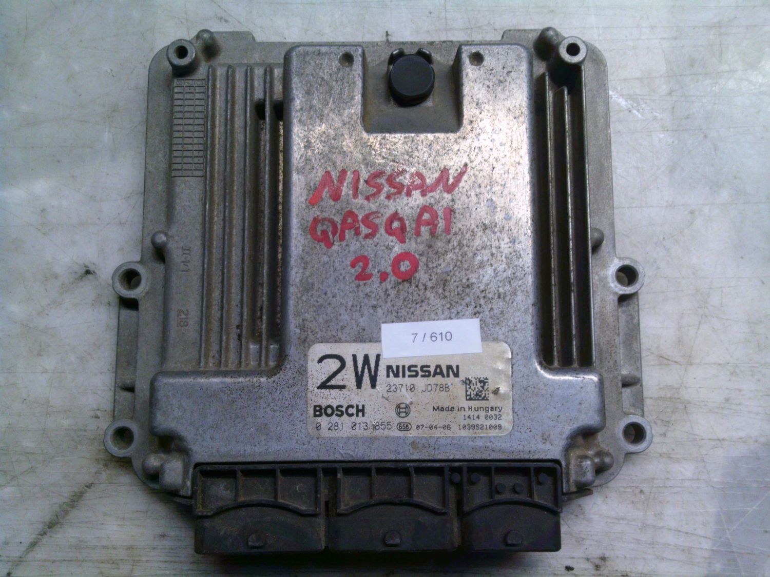 7-610 Centralina Motore Bosch 0 281 013 855 0281013855 23710 JD78B 1039S21009 Nissan Diesel Qashqai 7-610 Centralina Motore Bosch 0 281 013 855 0281013855 23710 JD78B 1039S21009 Nissan Diesel Qashqai
