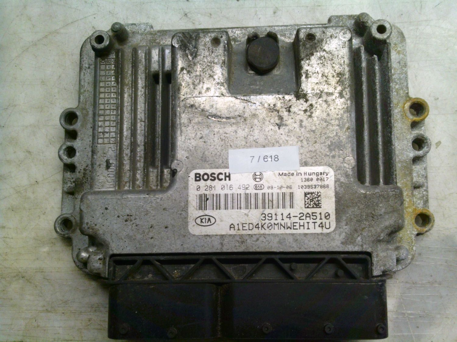 7-618 Centralina Motore Bosch 0 281 016 492 0281016492 39114-2A510 1039S37866   KIA Diesel CEED