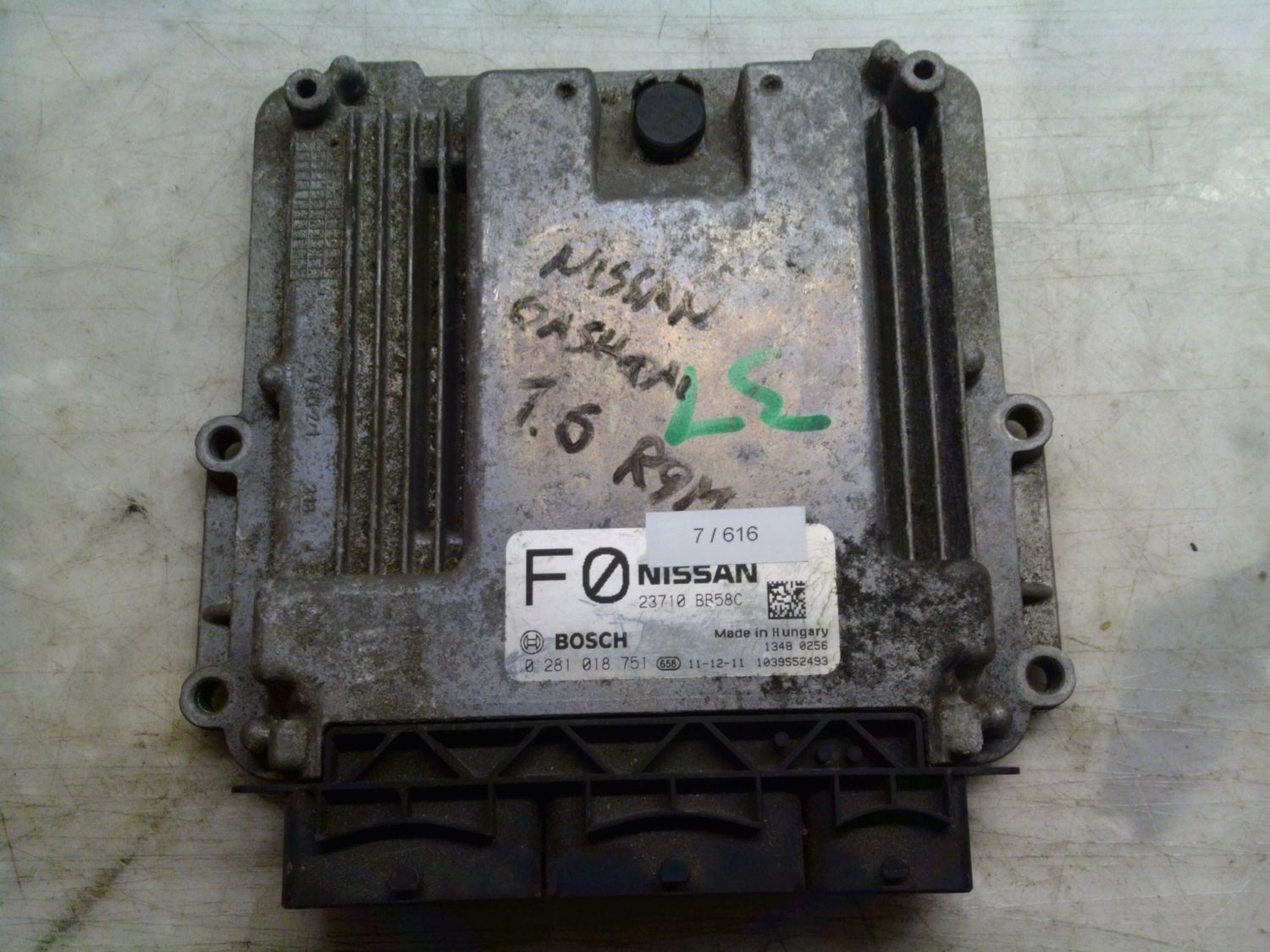 7-616 Centralina Motore Bosch 0 281 018 751 0281018751 23710 BB58C 1039S52493   NISSAN Diesel QASHQAI