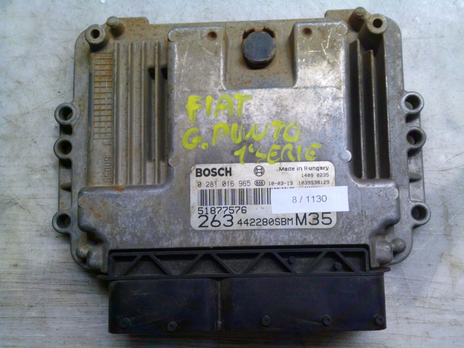 8-1130 Centralina Motore Bosch 0 281 016 965 0281016965 51877576 1039S38129 263 442280SBM M35 Alfa Romeo / Fiat / Lancia Diesel Doblo' 8-1130 Centralina Motore Bosch 0 281 016 965 0281016965 51877576 1039S38129 263 442280SBM M35 Alfa Romeo / Fiat / Lancia Diesel Doblo'