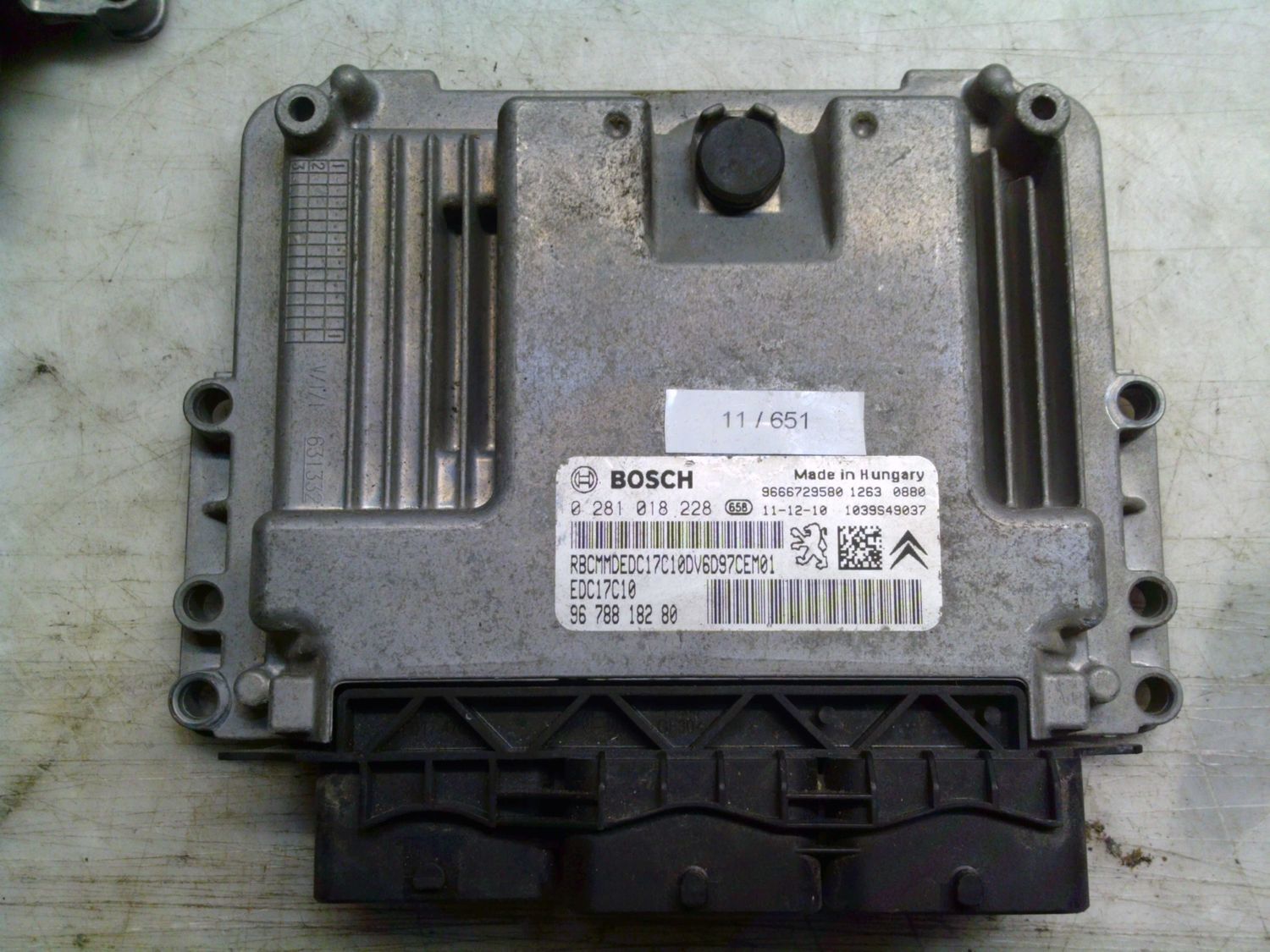 11-651 Centralina Motore Bosch 0 281 018 228 0281018228 96 788 182 80 1039S49037 EDC17C10  Citroen / Peugeot Diesel Berlingo'