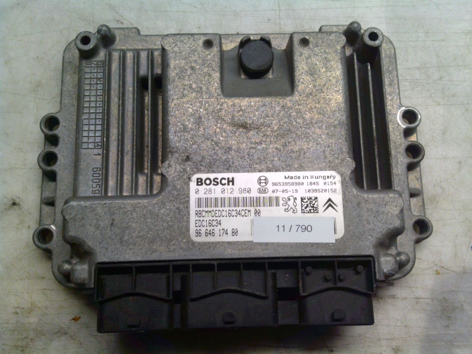 11-790 Centralina Motore Bosch 0 281 012 980 0281012980 96 646 174 80 1039S20152 EDC16C34  Citroen / Peugeot Diesel C 4
