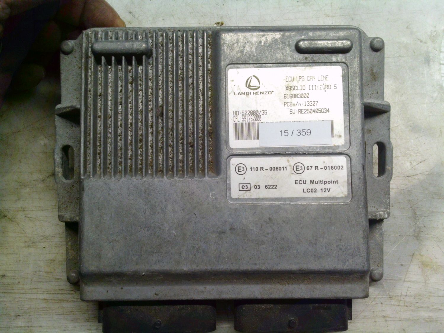15-359 Centralina Gas GPL Landi Renzo 616803000 HD: 522000/36 SW: RE250405G34 X85CLIO III EURO 5 Renault Benzina / Gpl Clio 15-359 Centralina Gas GPL Landi Renzo 616803000 HD: 522000/36 SW: RE250405G34 X85CLIO III EURO 5 Renault Benzina / Gpl Clio