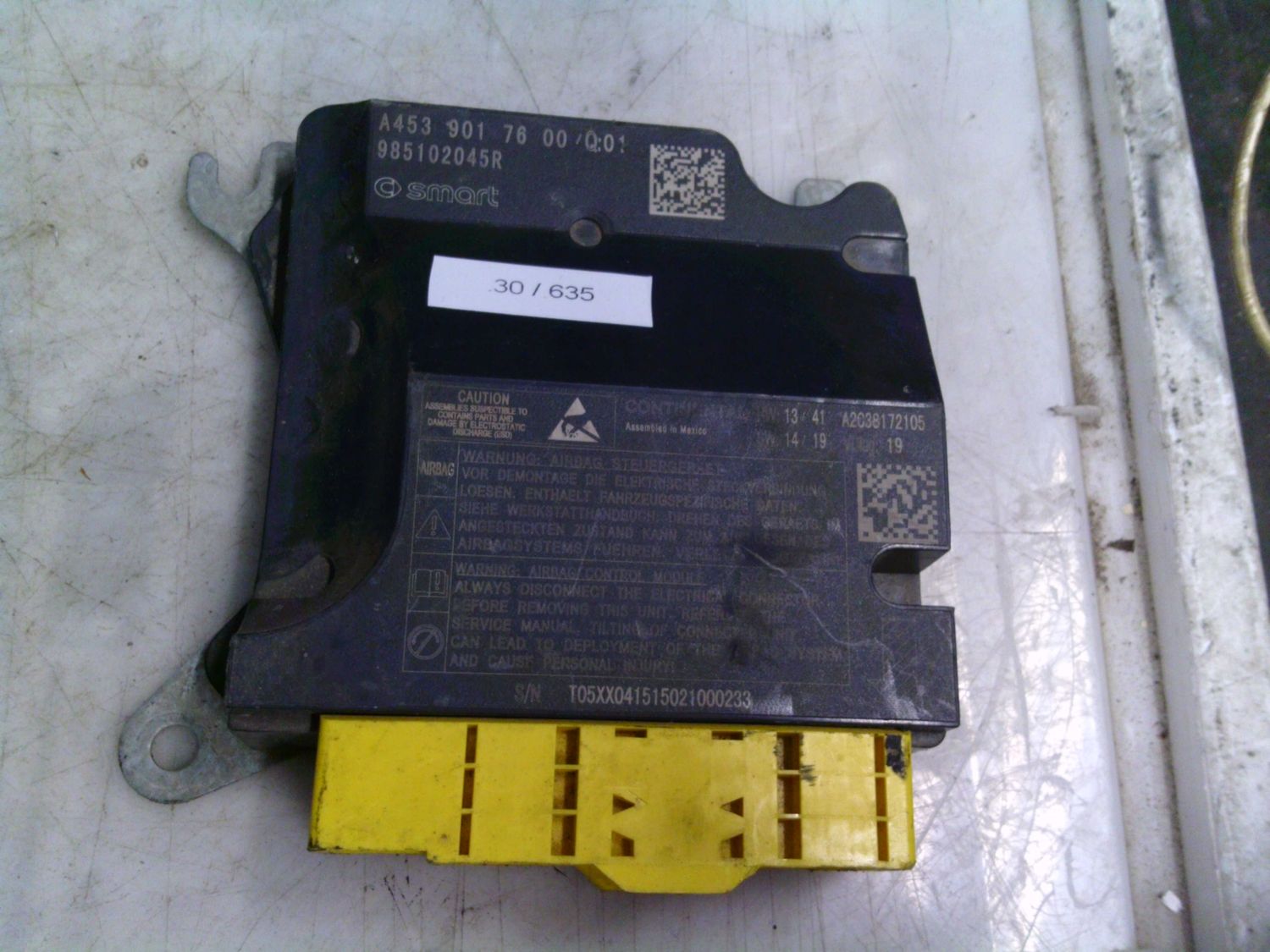 30-635 Centralina Airbag Continental A453 901 76 00 /Q01 A4539017600Q01 985102045R Smart 453 30-635 Centralina Airbag Continental A453 901 76 00 /Q01 A4539017600Q01 985102045R Smart 453