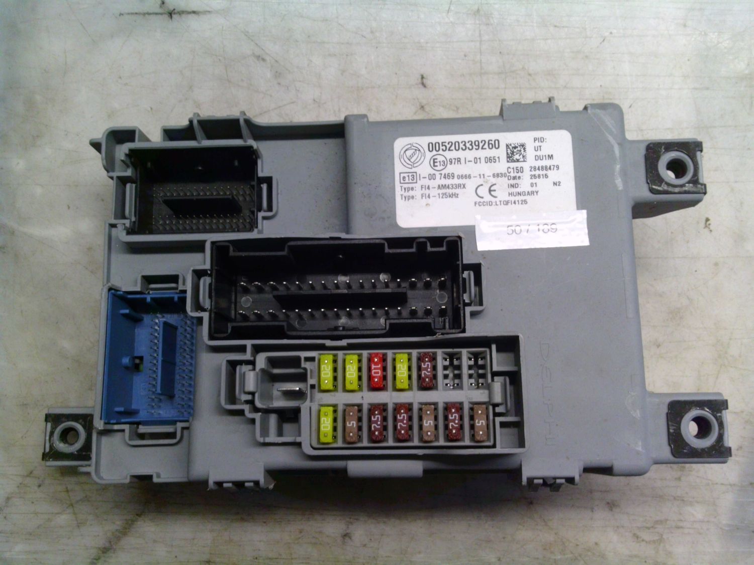 50-189 Body Computer Delphi 00520339260 28488479 AM433RX DU1M Alfa Romeo / Fiat / Lancia Benzina Panda 50-189 Body Computer Delphi 00520339260 28488479 AM433RX DU1M Alfa Romeo / Fiat / Lancia Benzina Panda