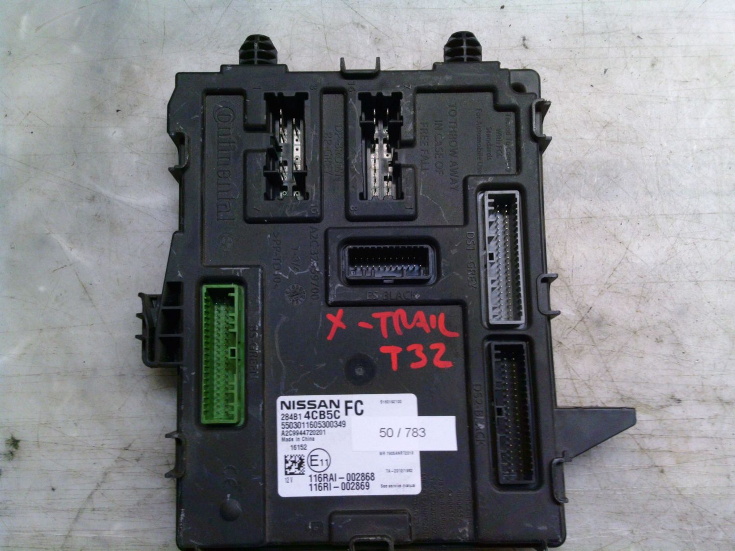 50-783 Body Computer Continental 284B1 4CB5C 284B14CB5C S180192100 A2C32559700 A2C32559800  Nissan  Varie