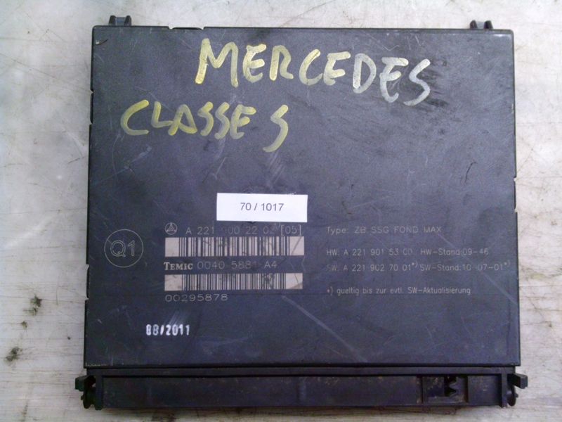 70-1017 Modulo di Controllo Temic A 221 900 22 02 A2219002202 0040 5881 A4 ZB SSG FOND MAX   MERCEDES  CLASSE S