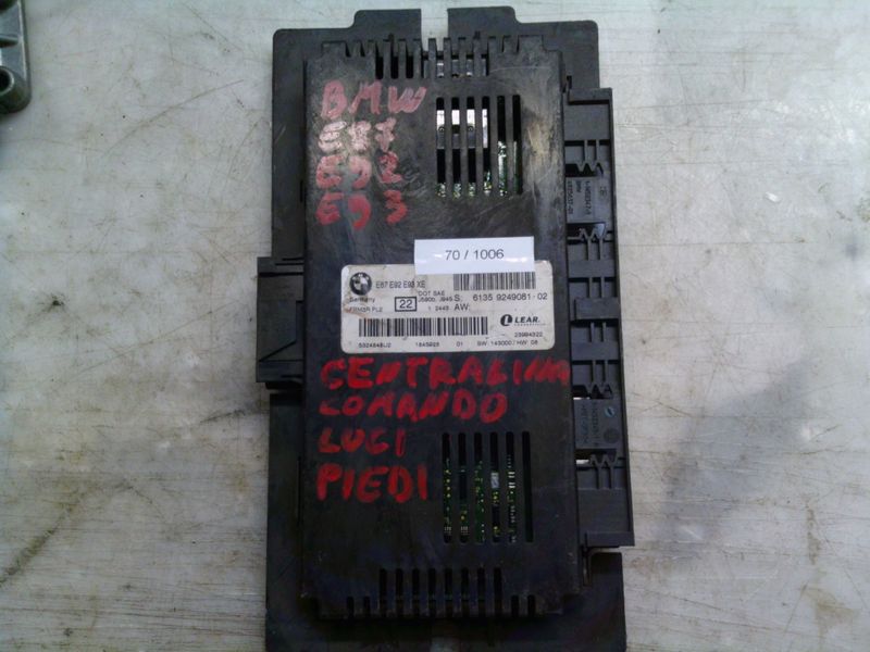 70-1006 Centralina Modulo Confort Lear 6135 9249081-02 6135924908102 E87 E92 E93 XE FRM3R PL2 SW 143000 HW 08 Bmw  Varie