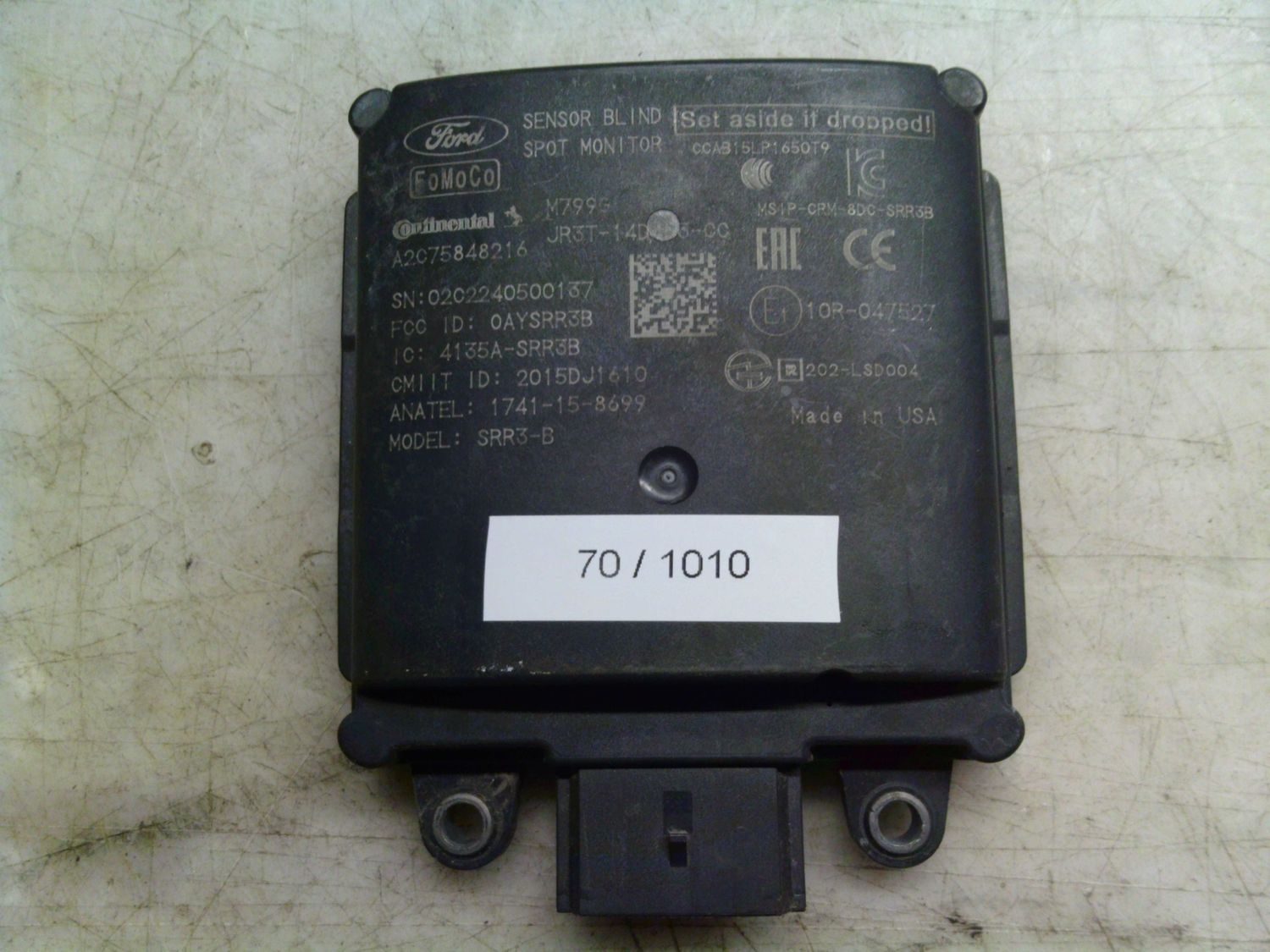 70-1010 Modulo Radarsensor Fomoco A2C75848216 JR3T-14D453-CC CCAB15LP1650T9 1741-15-8699 FORD MUSTANG 70-1010 Modulo Radarsensor Fomoco A2C75848216 JR3T-14D453-CC CCAB15LP1650T9 1741-15-8699 FORD MUSTANG