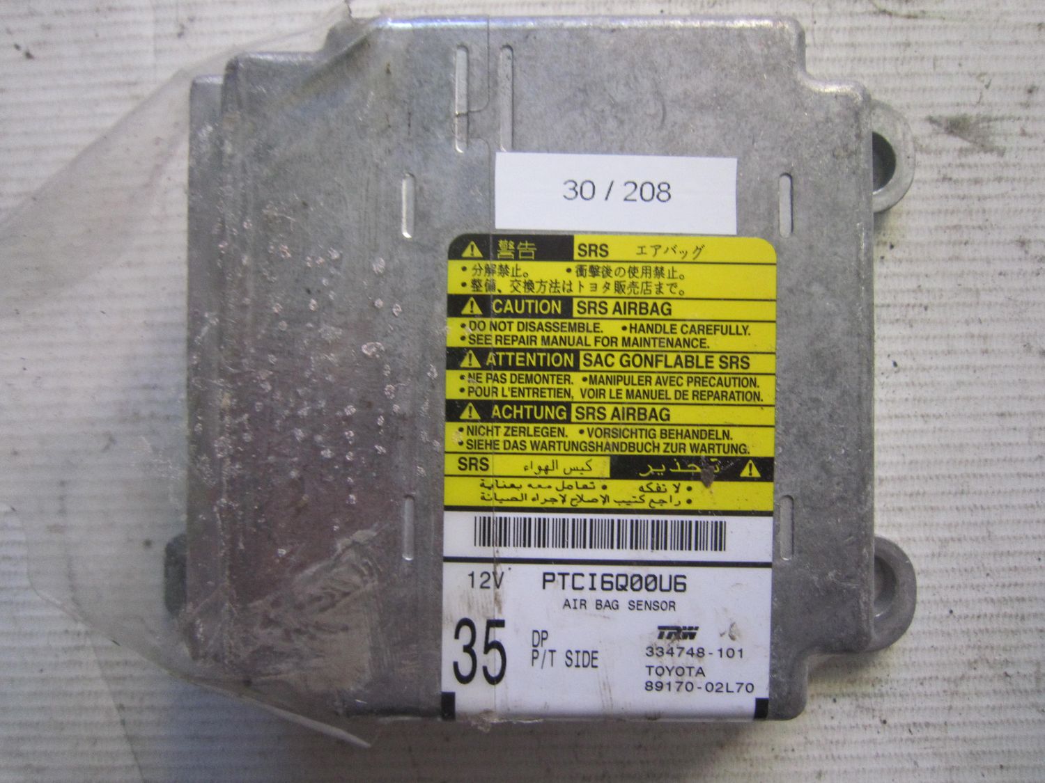 30-208 Centralina Airbag Trw 89170-02L70 8917002L70 334748-101 35   Toyota  Avensis