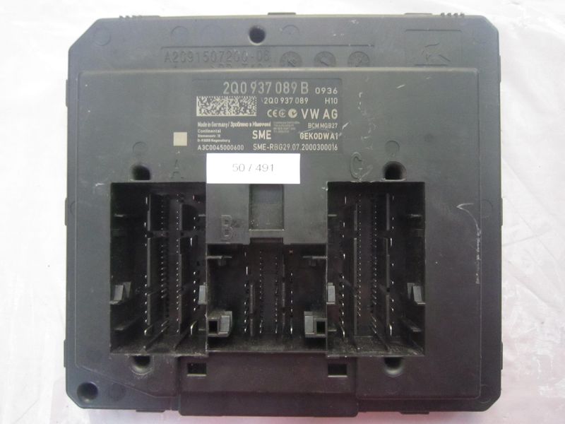 50-491 Body Computer Continental 2Q0 937 089 B 2Q0937089B BCM MQB27 A3C0045000600   Skoda  Fabia