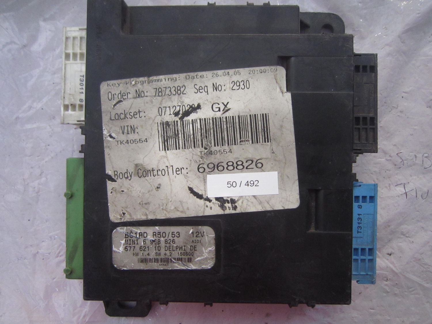 50-492 Body Computer Delphi BC1RD R50/53 BC1RDR5053 6 968 826 577 621 10 HW 1.4 SW 4.2 Mini  Cooper