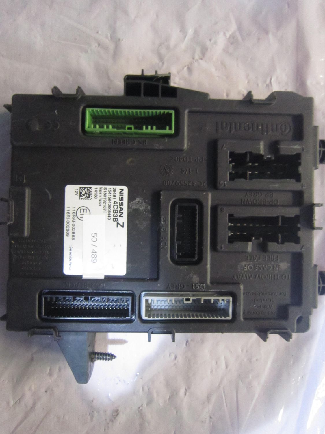 50-489 Body Computer Continental 284B1 4CB3B 284B14CB3B S180192107L A2C32559700   Nissan  Varie