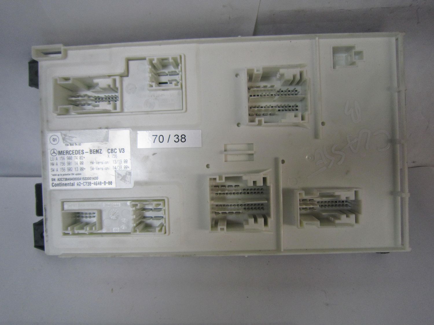 70-38 Modulo Controllo Bcm Continental A2-C738-4640-8-00 A2C7384640800 A 156 900 74 02 CBC V3   Mercedes  Classe B
