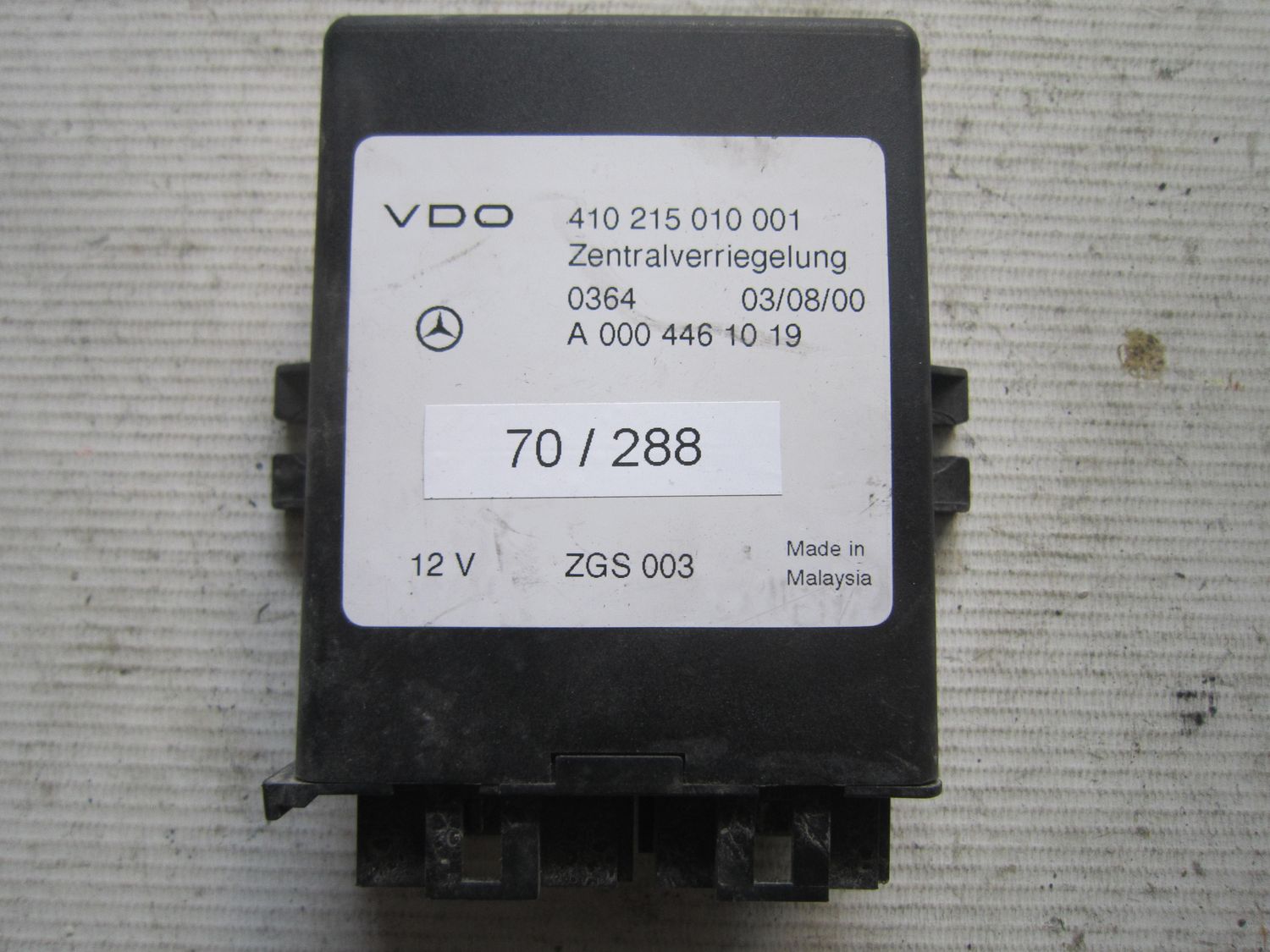 70-288 Modulo Chiusura Centralizzata Vdo 410 215 010 001 410215010001 A 000 446 10 19 ZGS 003   MERCEDES  VITO