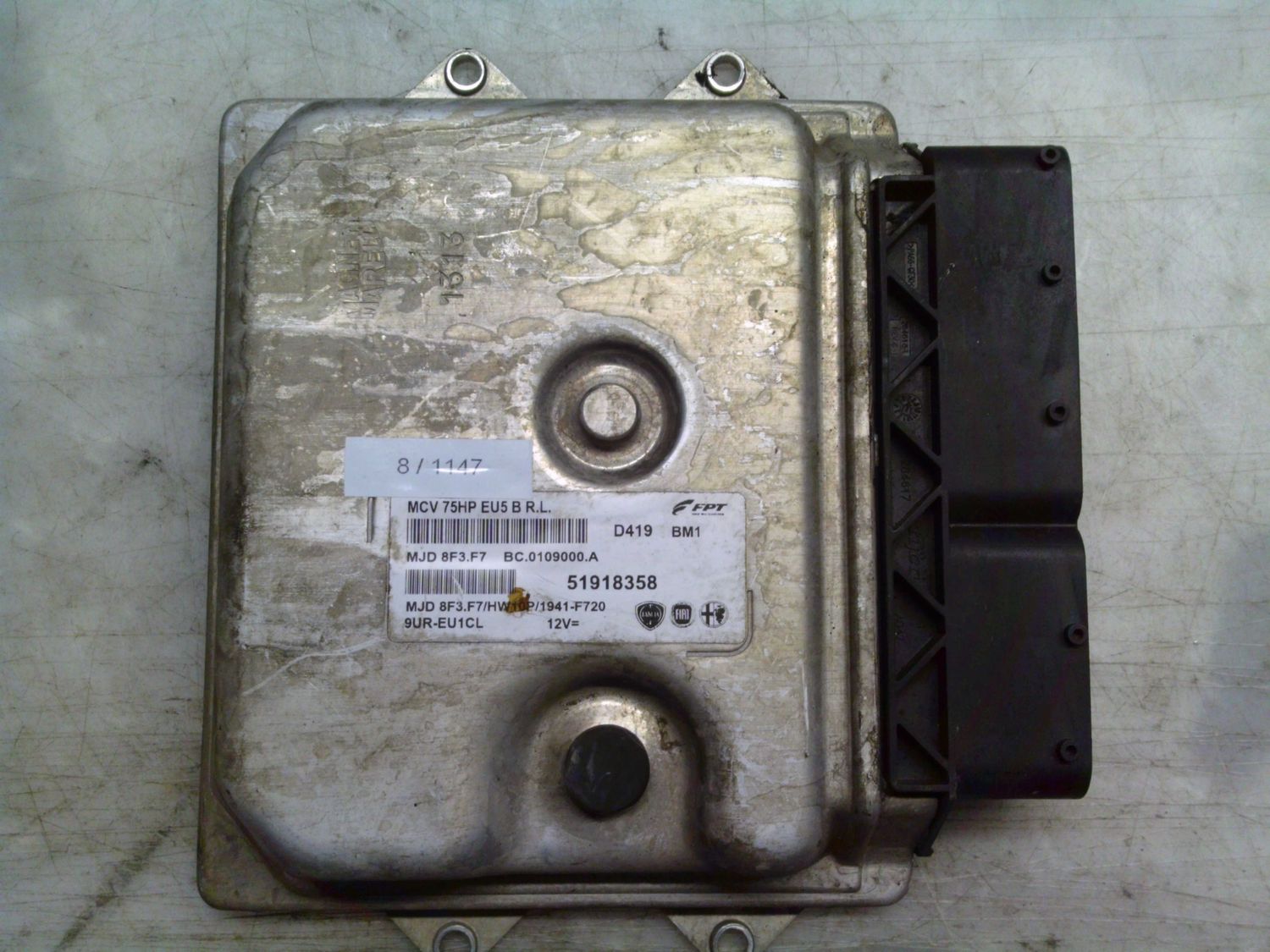 8-1147 Centralina Motore Magneti Marelli 51918358   MJD 8F3.F7 BC.0109000.A MCV 75HP EU5 B R.L. HW10P/1941-F720 ALFA ROMEO / FIAT / LANCIA Diesel FIORINO