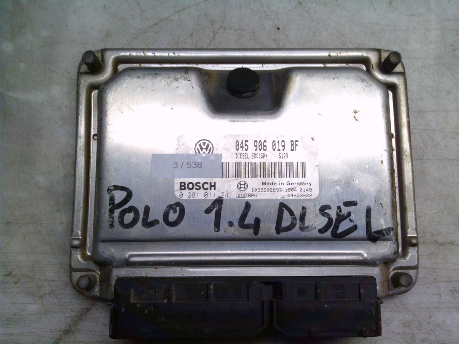 3-538 Centralina Motore Bosch 0 281 011 242 0281011242 045 906 019 BF 1039S02897 EDC15P+  VOLKSWAGEN Diesel Polo