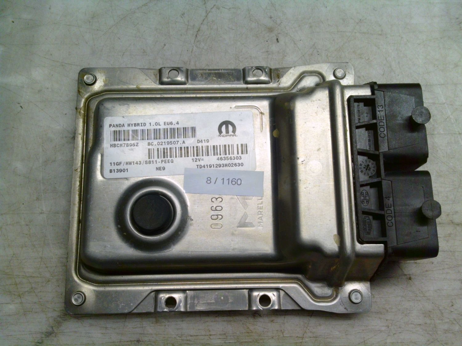 8-1160 Centralina Motore Mopar 46356303   BC.0219507.A 11GF HW143/S811-PEEQ PANDA HYBRID 1.0L EU6.4 FIAT Elettrica / Benzina 500