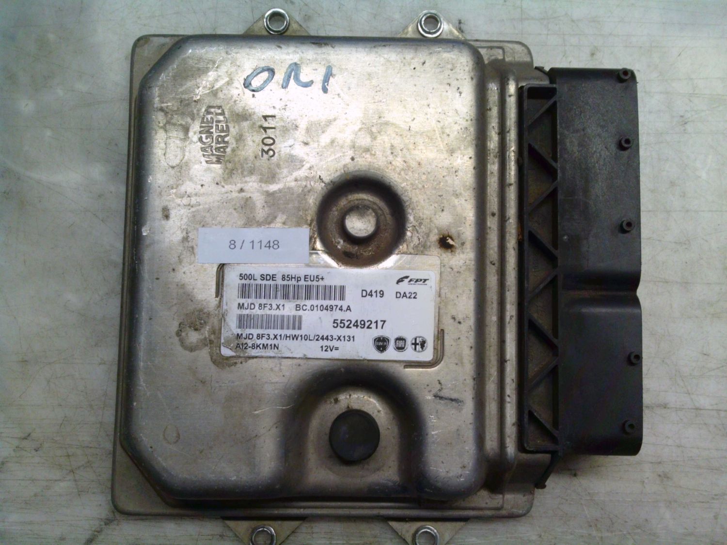 8-1148 Centralina Motore Magneti Marelli 55253513   MJD 8F3.X1 BC.0104974.A 500L SDE 85HP EU5+ HW10L/2443-X131 FIAT Diesel 500