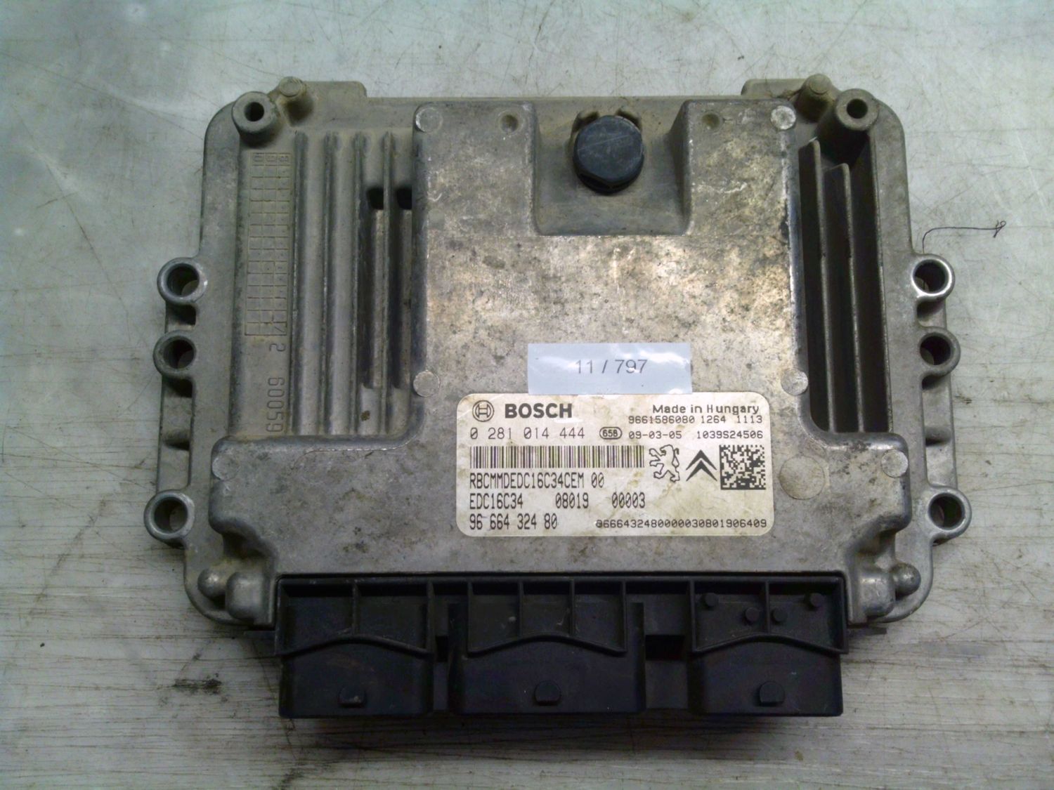 11-797 Centralina Motore Bosch 0 281 014 444 0281014444 9666432480 1039S24506 EDC16C34  CITROEN / PEUGEOT Diesel Varie