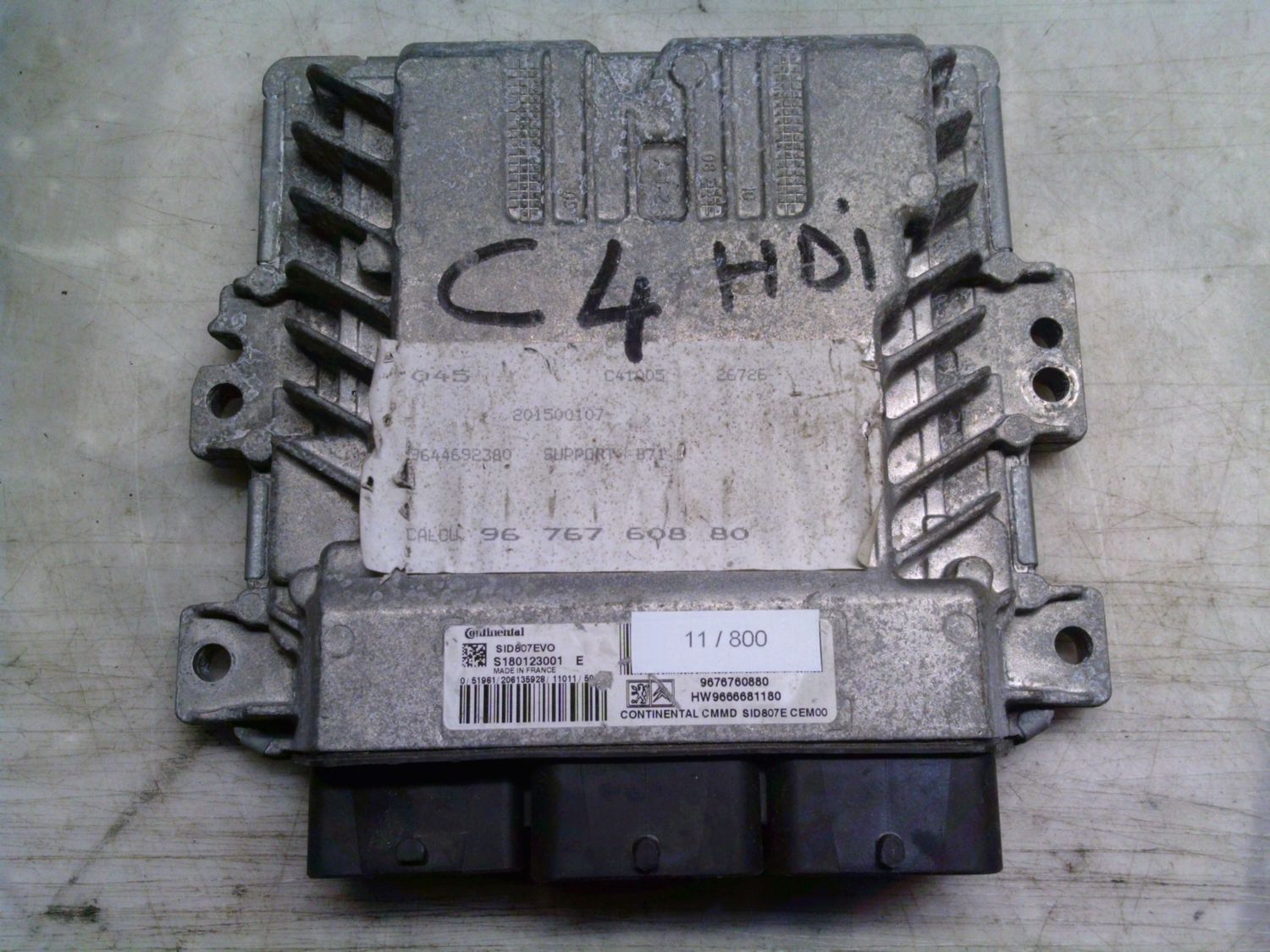 11-800 Centralina Motore Continental S180123001 E S180123001E 9676760880 9666681180 SID807EVO  CITROEN Diesel C 4
