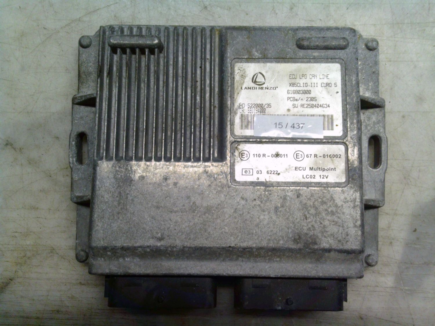 15-437 Centralina Gas Gpl Landi Renzo 616803000   X85CLIO III EURO 5 HD 522000/35 SW RE250404634  RENAULT Benzina / Gpl CLIO