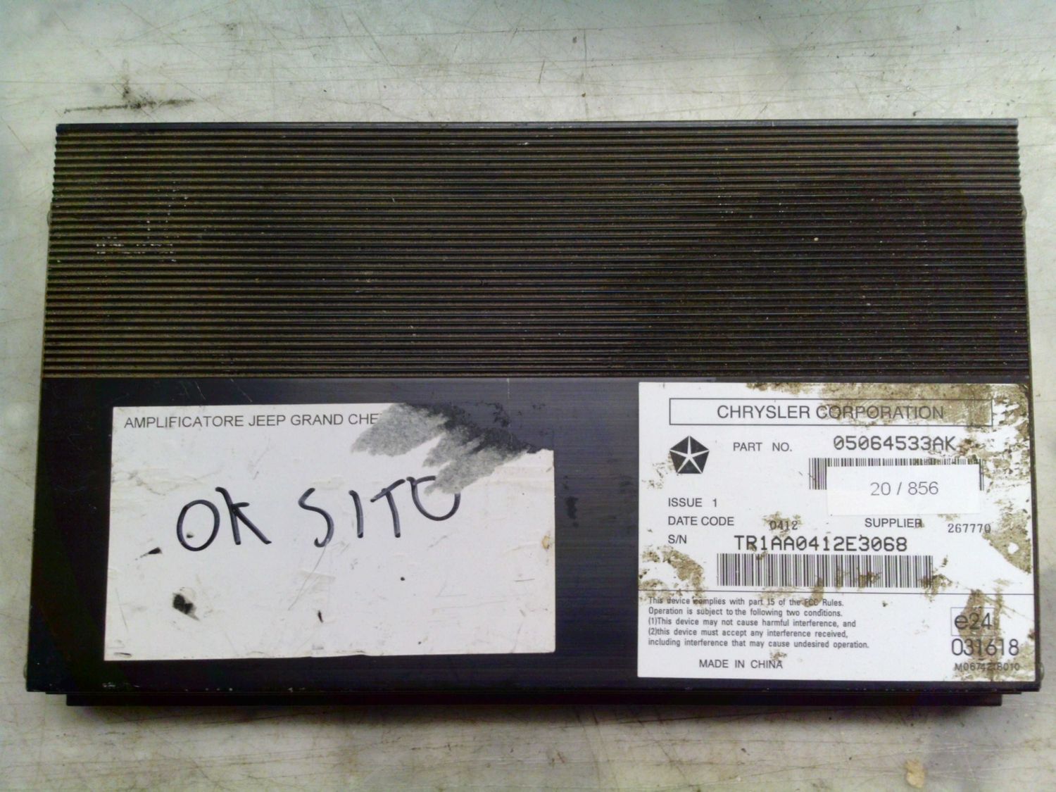 20-856 Amplificatore Audio Chrysler 05064533K   26777Q    JEEP  GRAND CHEROKEE