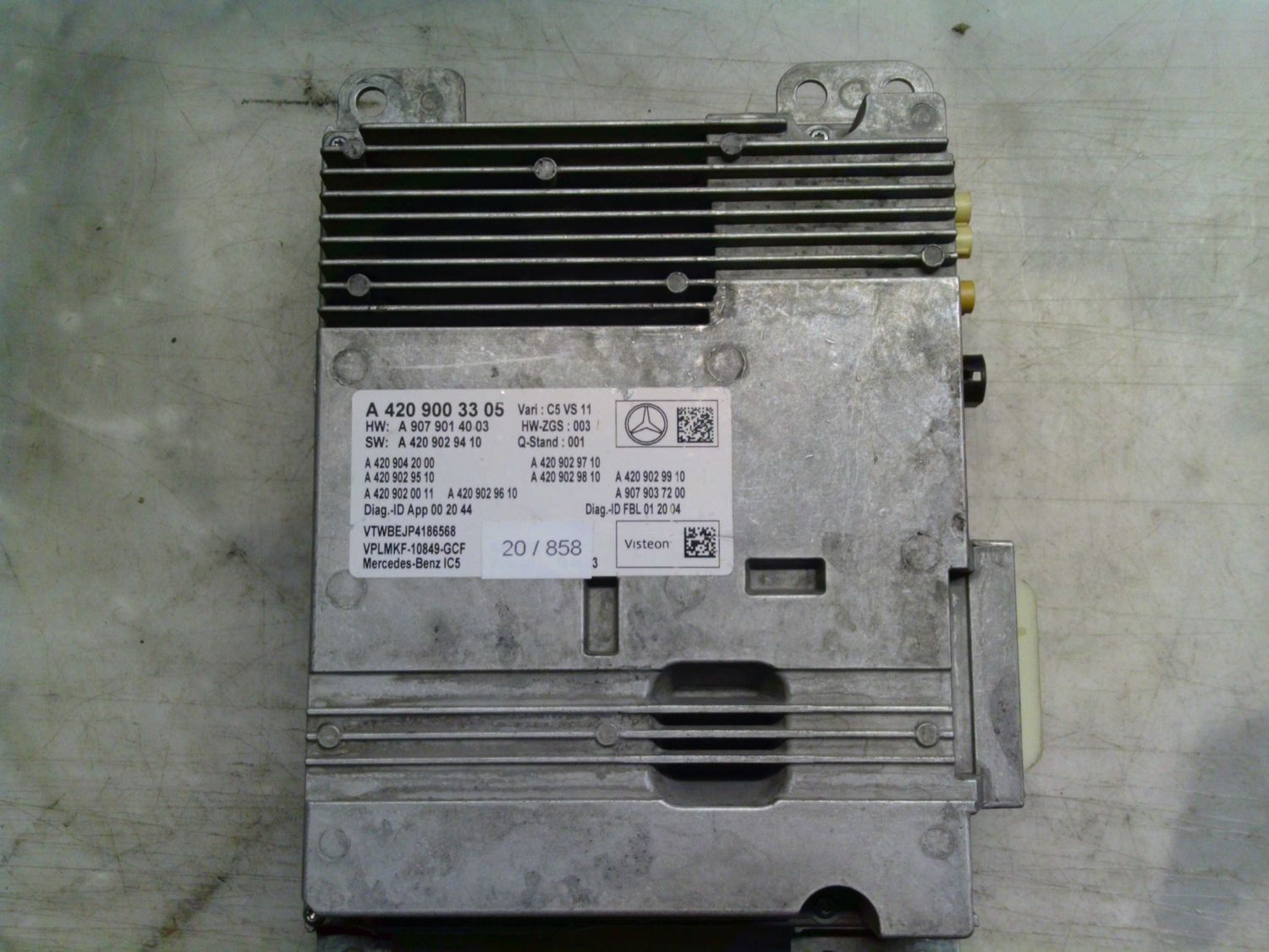 20-858 Navigatore Visteon A 420 900 33 05 A4209003305 A 907 901 40 03 C5 VS 11 HW-ZGS : 003  MERCEDES  SPRINTER