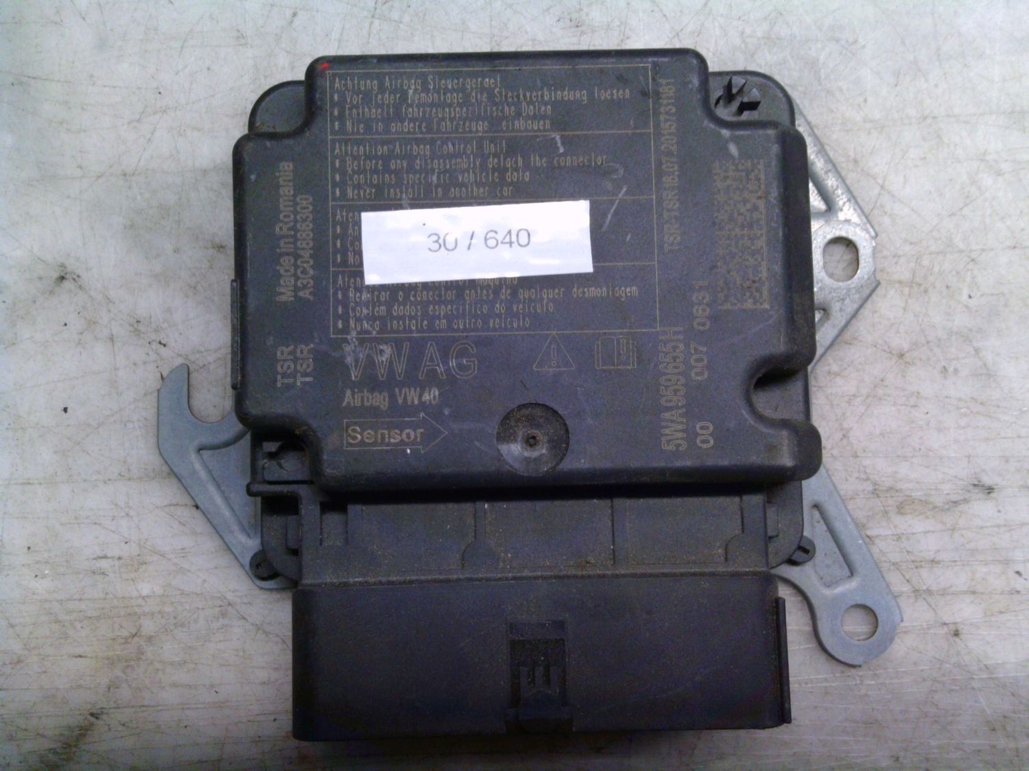 30-640 Centralina Airbag Volkswagen 5WA959655H   A3C04886300    VOLKSWAGEN  GOLF