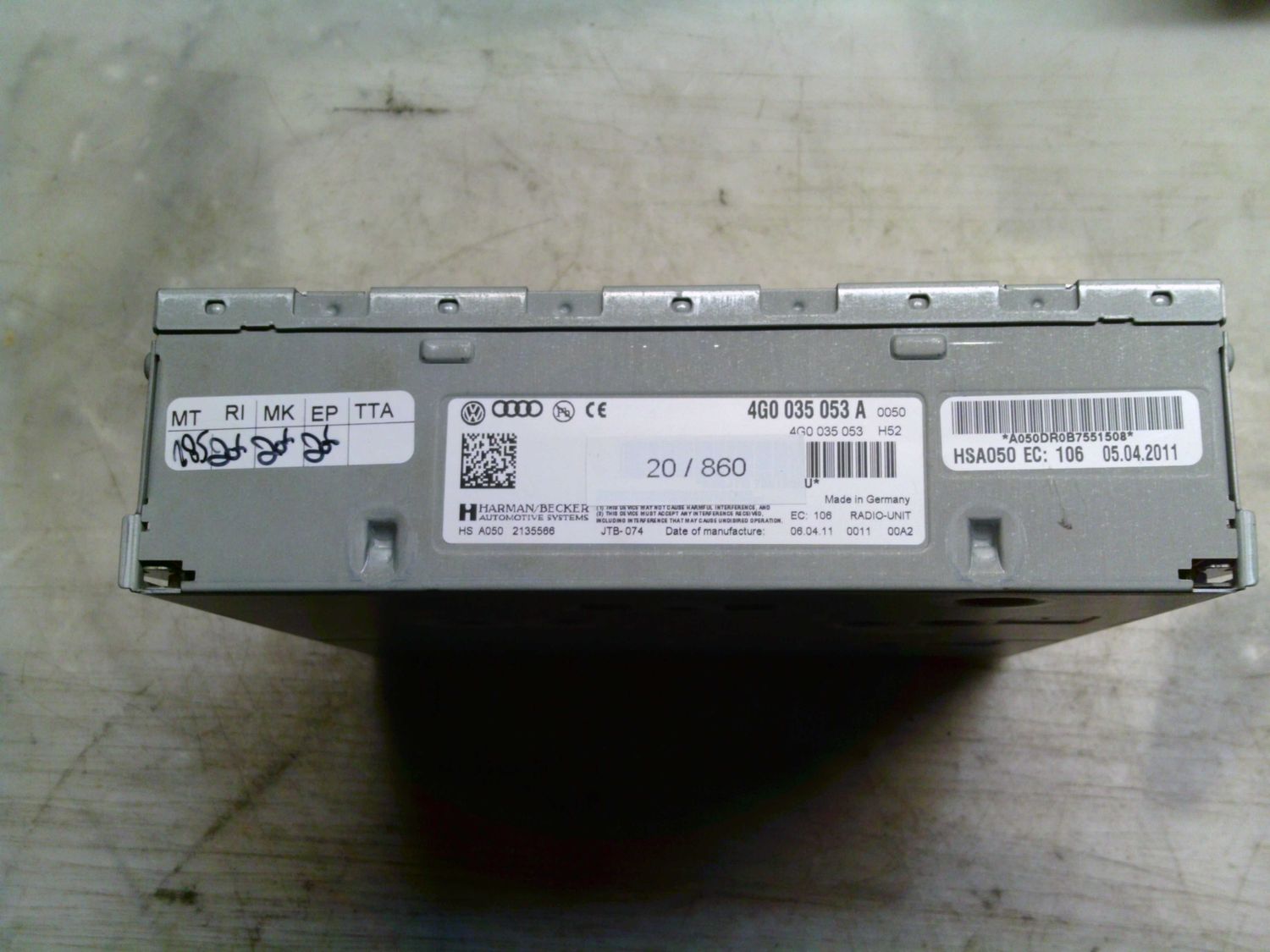 20-860 Navigatore Harman 4G0 035 053 A 4G0035053A     AUDI  A 7