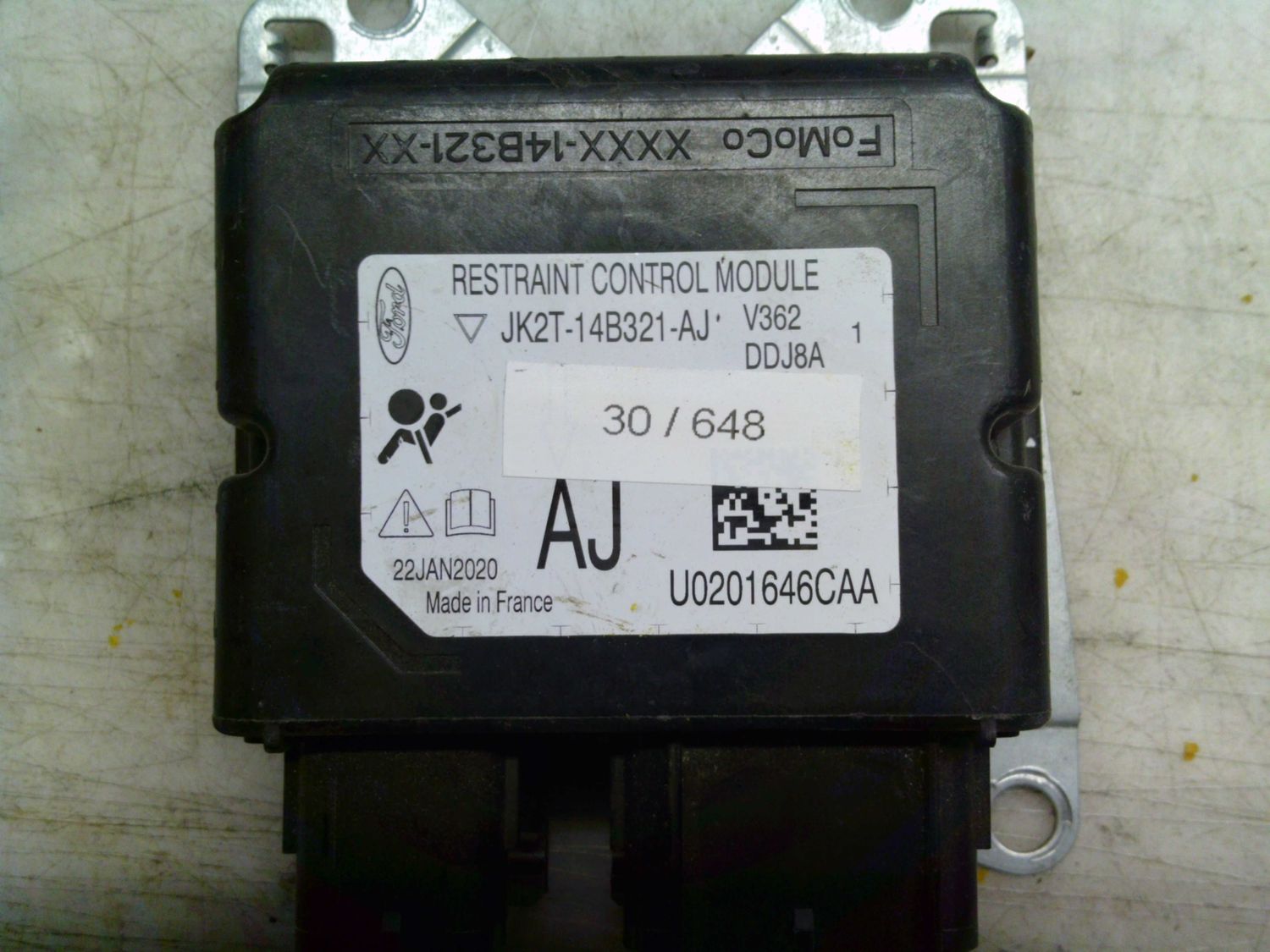 30-648 Centralina Airbag Fomoco JK2T-14B321-AJ JK2T14B321AJ V362 DDJ8A AJ  FORD  Transit