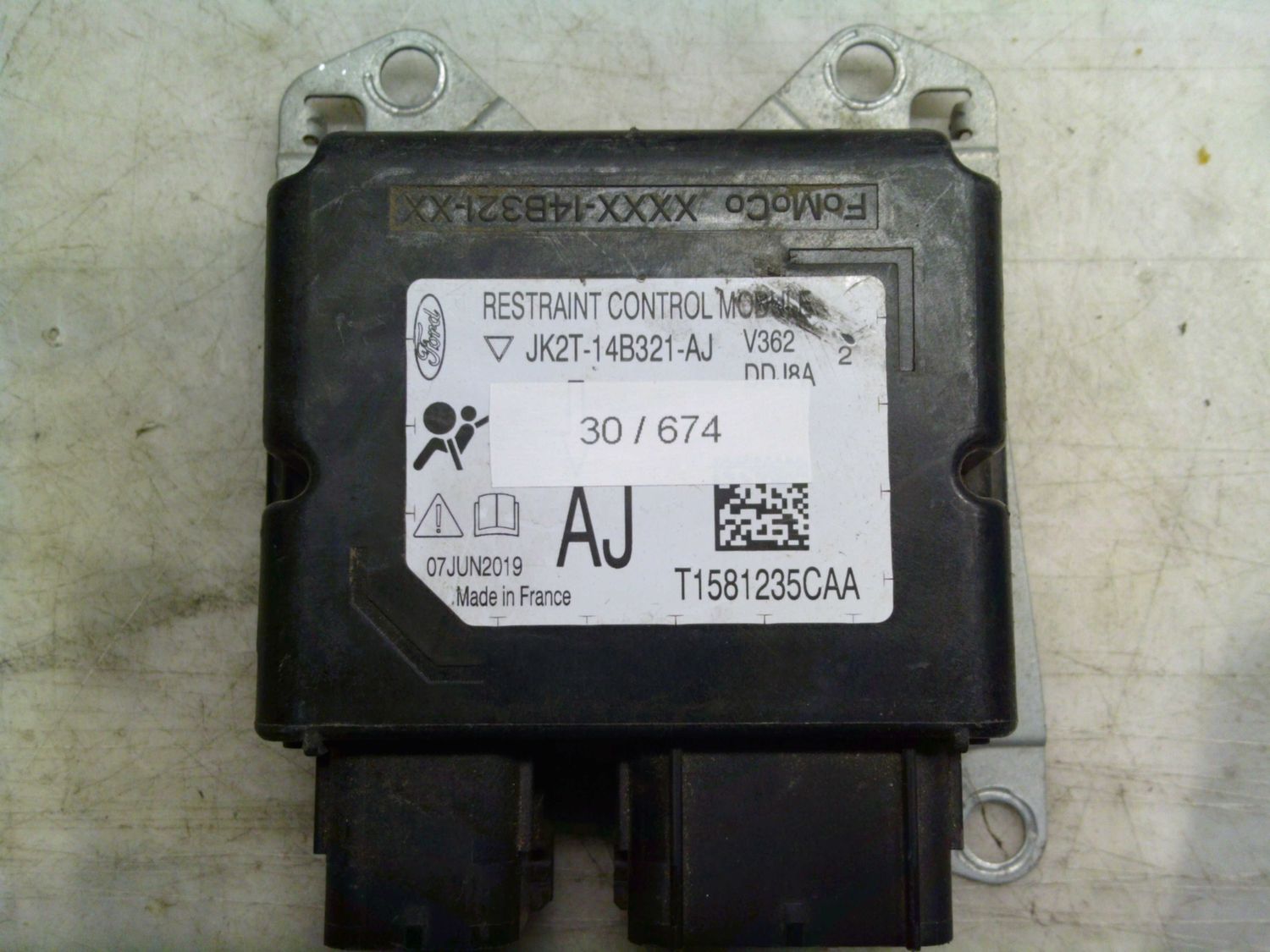 30-674 Centralina Airbag Fomoco JK2T-14B321-AJ JK2T14B321AJ V362 DDJ8A AJ  FORD  Transit