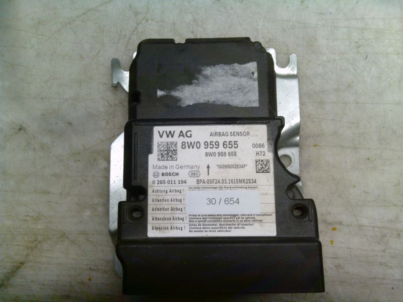 30-654 Centralina Airbag Bosch 0 285 011 194 0285011194 8W0 959 655 H72   AUDI  A 4