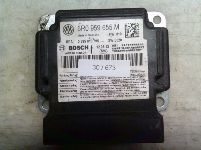 30-673 Centralina Airbag Bosch 0 285 010 795 0285010795 6R0 959 655 M    VOLKSWAGEN  Polo