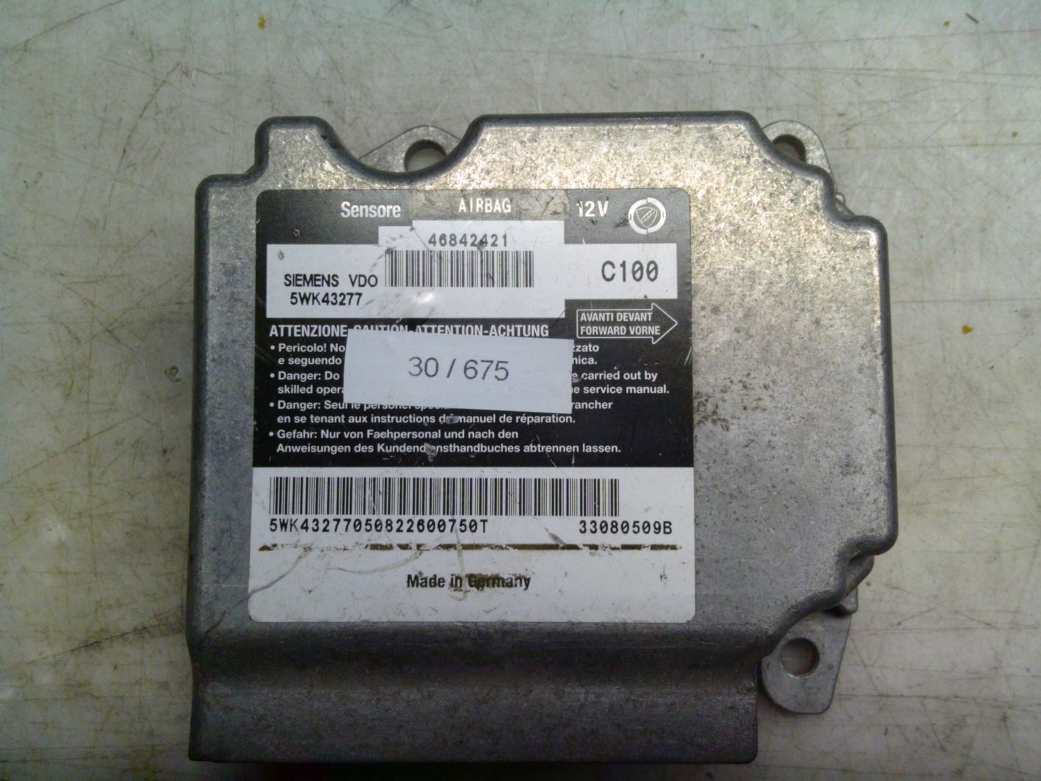 30-675 Centralina Airbag Siemens 5WK43277   46842421 C404-321470NAT   ALFA ROMEO  147