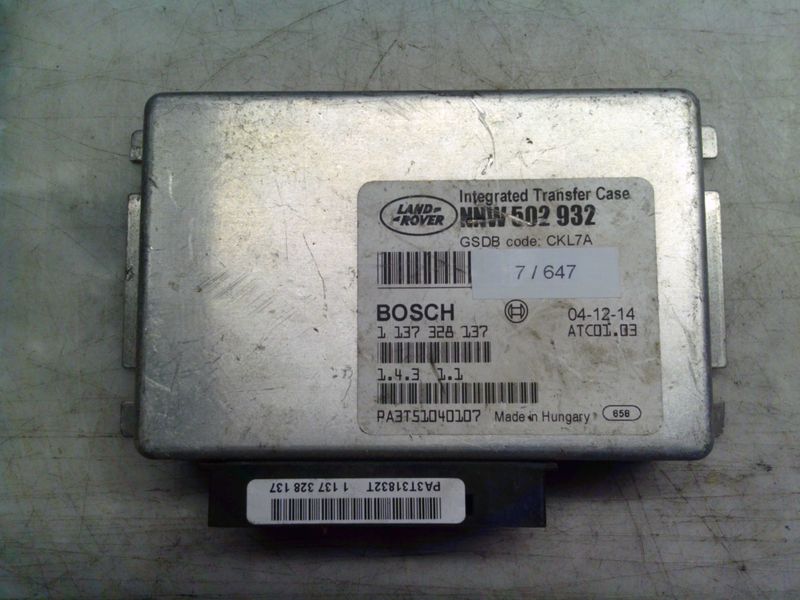 7-647 Centralina Cambio Automatico Bosch 1 137 328 137 1137328137 NNW 502 932 ATCD1.03   LAND ROVER  Range Rover Sport