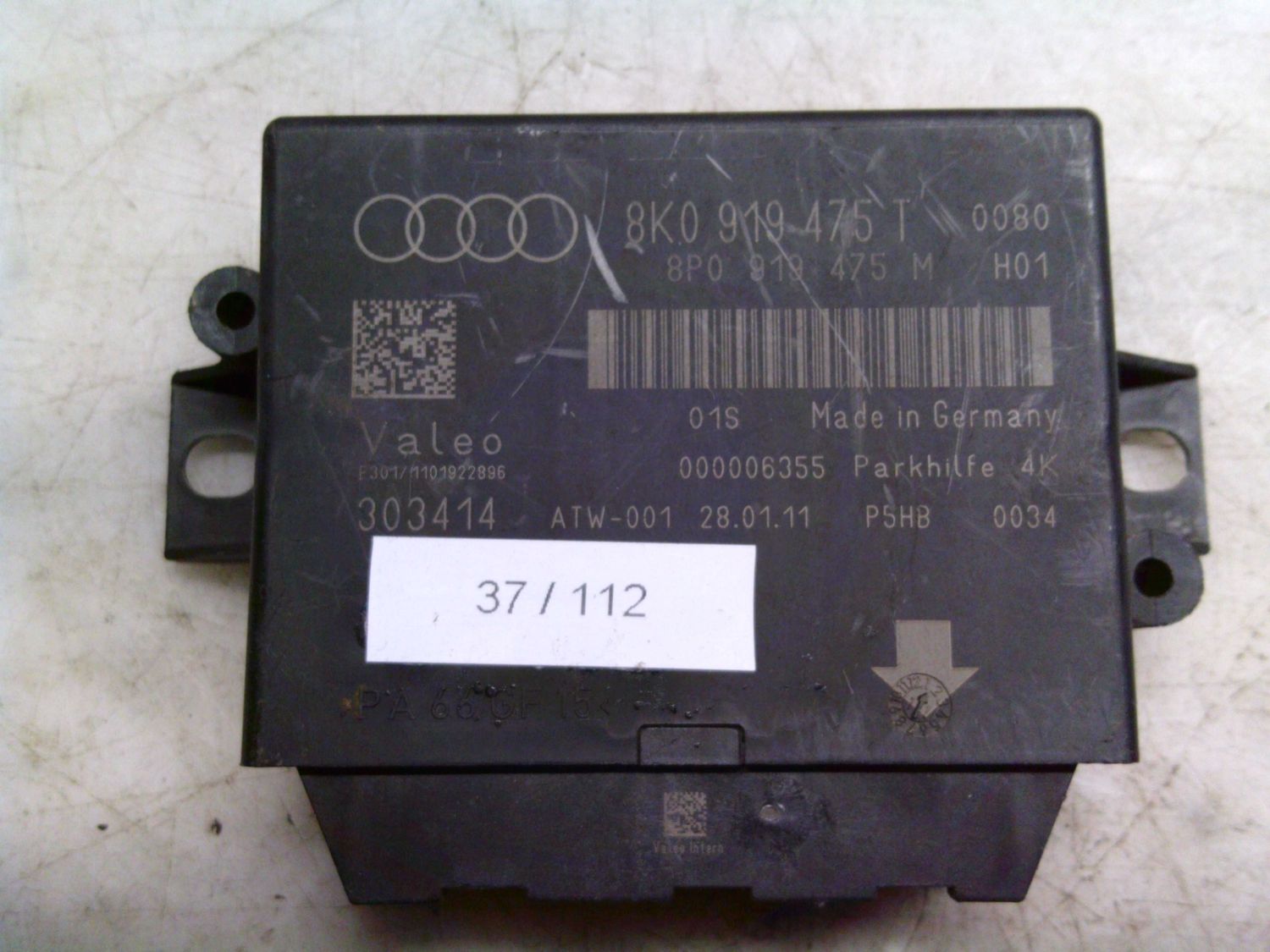37-112 Centralina Sensori Parcheggio Valeo 8K0 919 475 T 8K0919475T 8P0 919 475 M 303414 H01  AUDI  Varie