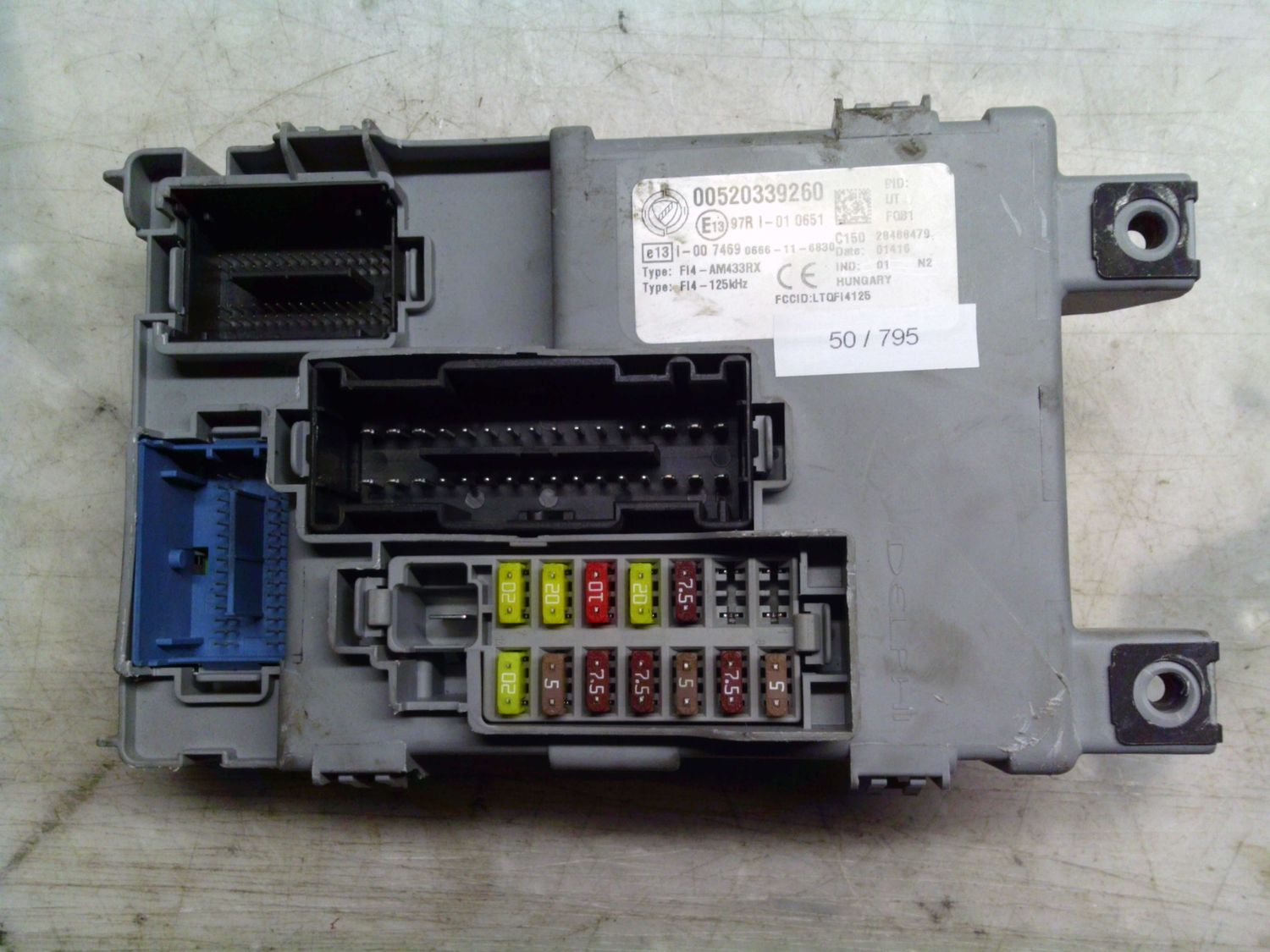 50-795 Body Computer Delphi 00520339260   28488479 AM433RX FJN4  FIAT Benzina Panda