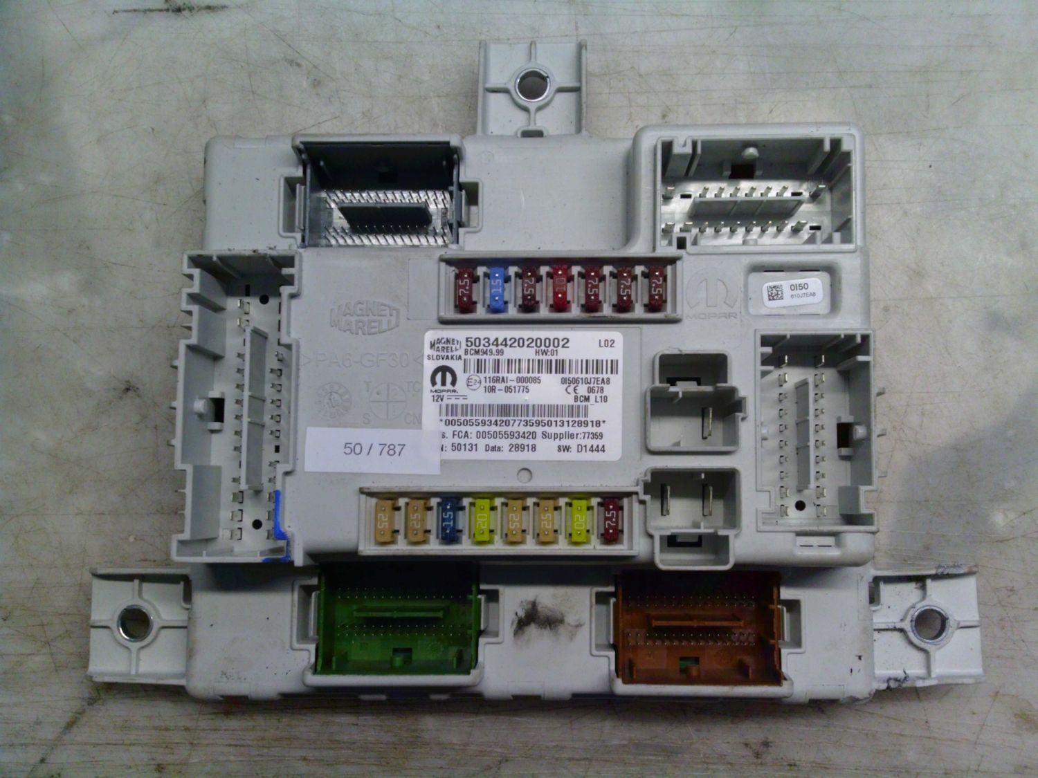 50-787 Body Computer Magneti Marelli 503442020002   BCM949.99 BCM L10 00505593420  ALFA ROMEO Diesel Stelvio
