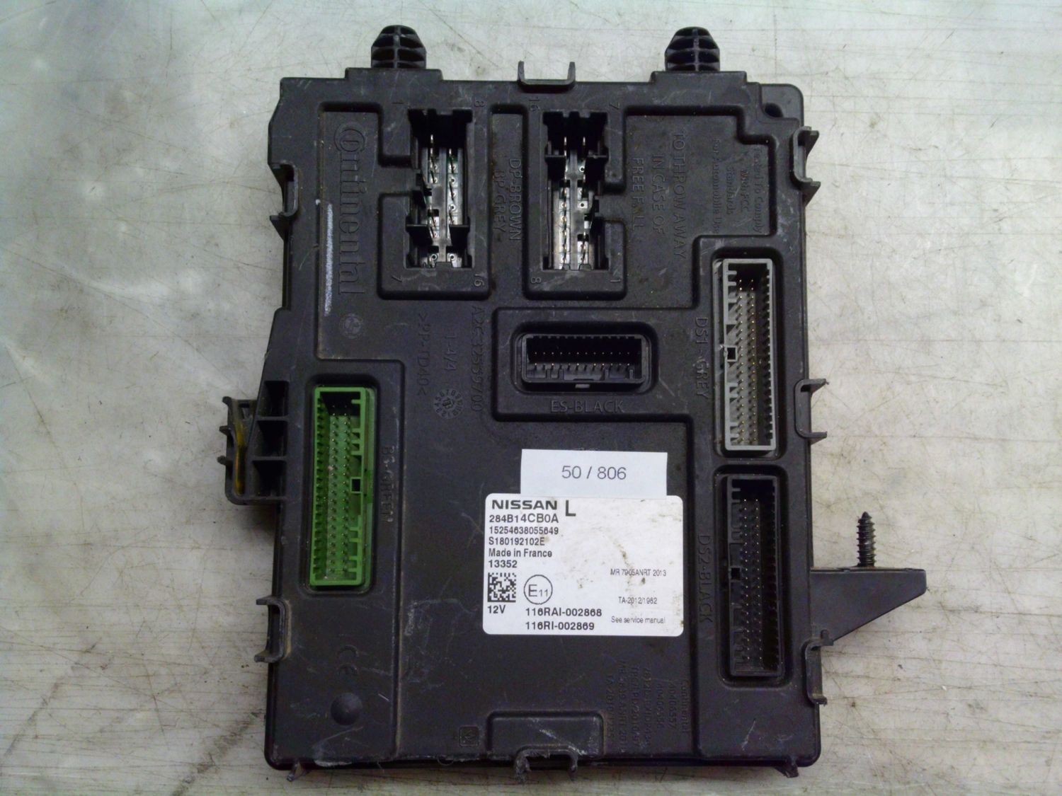 50-806 Body Computer Continental 284B1 4CB0A 284B14CB0A S180192102E A2C32559700    NISSAN  Varie