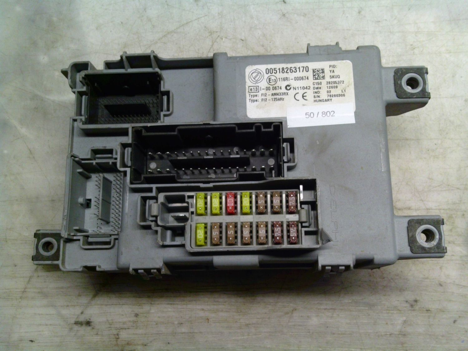 50-802 Body Computer Delphi 00518263170   28205372 FI2-AM433RX    FIAT Diesel Punto