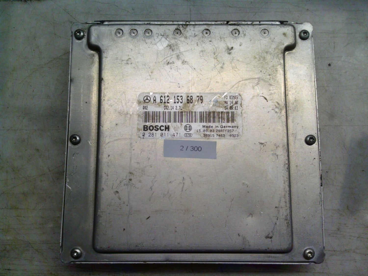 2-300 Centralina Motore Bosch 0 281 011 471 0281011471 A 612 153 68 79 28RTF357 CR2.14 HW 14.00    SW 05.03 MERCEDES Diesel Classe C