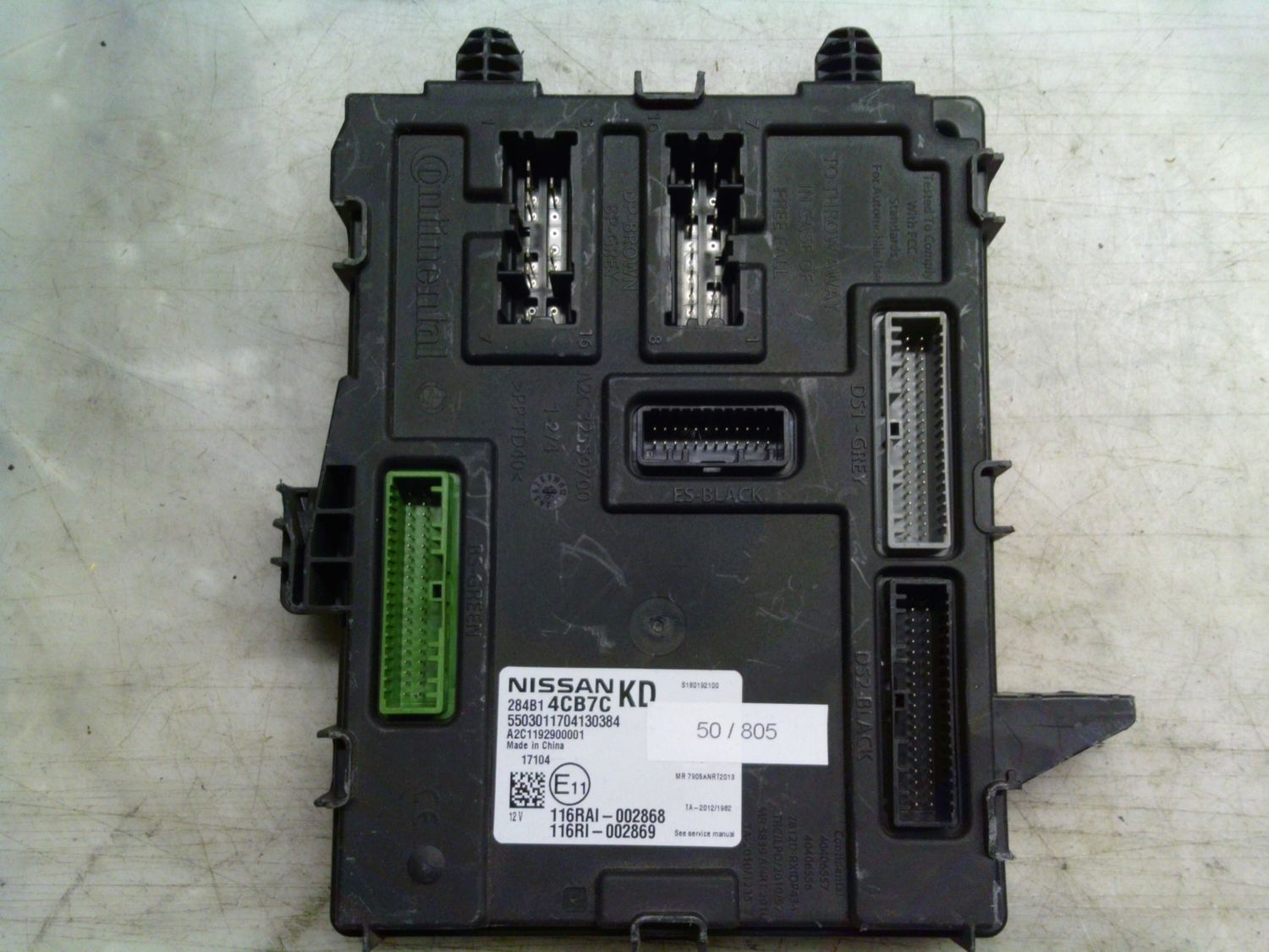 50-805 Body Computer Continental 284B1 4CB7C 284B14CB7C S180192100 A2C1192900001 A2C32559700  NISSAN  Varie