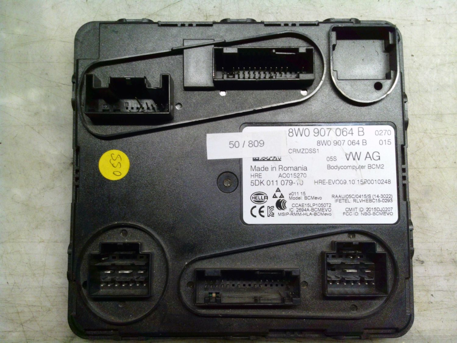 50-809 Body Computer Hella Kg 8W0 907 064 B 8W0907064B 5DK 011 079-10 HRE AO015270 BCM2 BCMEVO AUDI  A 4