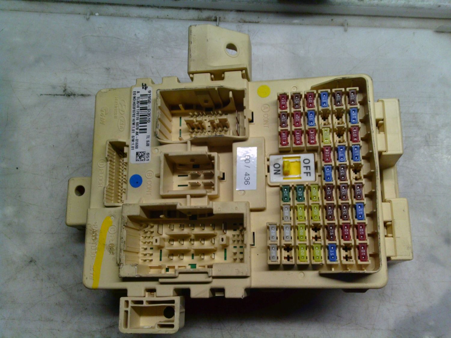 60-436 Scatola Fusibili Hyundai 91950-D3510 91950D3510     HYUNDAI Diesel TUCSON